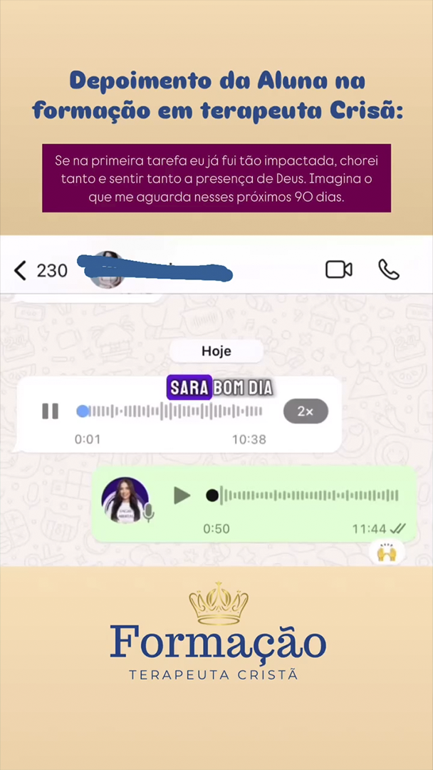 Depoimento da Formação Terapeuta Cristã