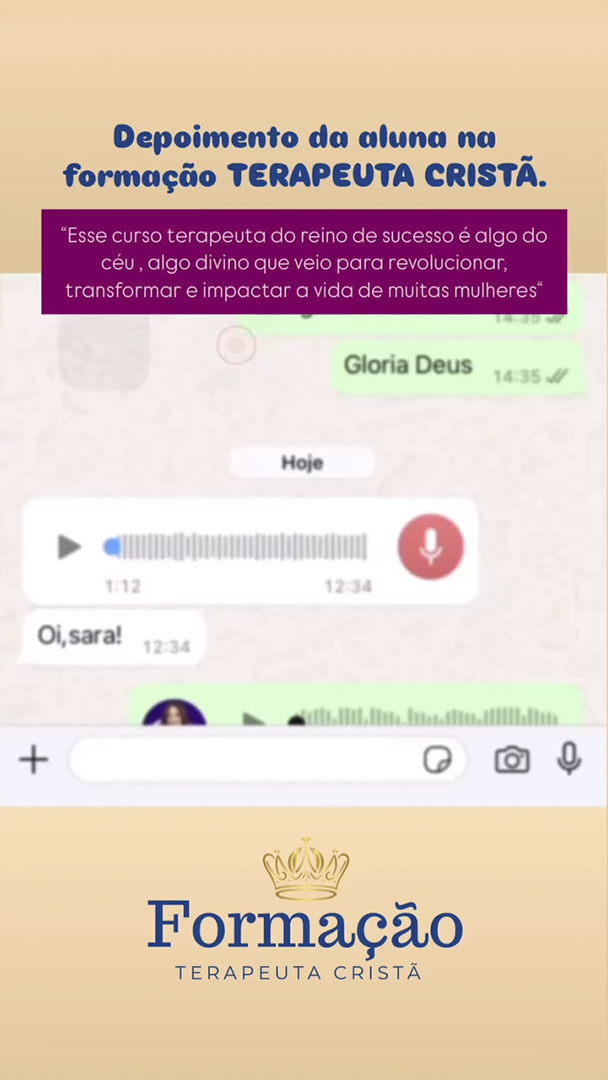 Depoimento da Formação Terapeuta Cristã