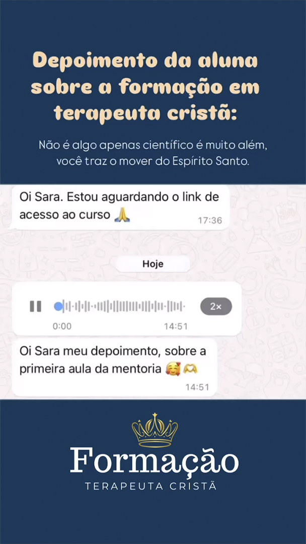 Depoimento da Formação Terapeuta Cristã